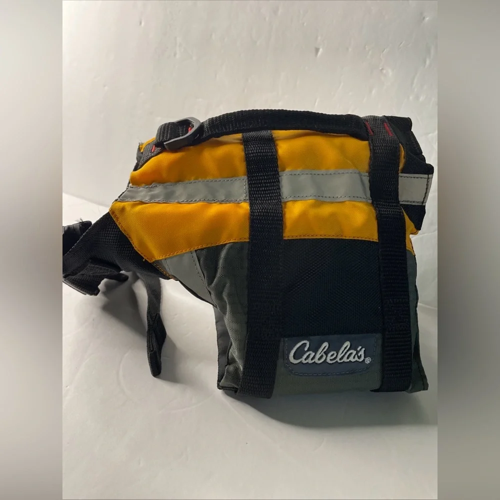 Cabela's Dog Flotation Life Vest, Yellow, Gray & Black, Size X-Smal